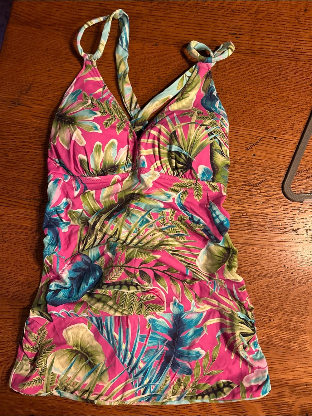 Tommy Bahama, reversible Tropical Pink/blue Floral Tankini Top